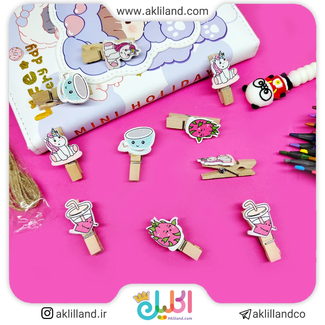 گیره چوبی عروسکی (بسته 10 عددی)