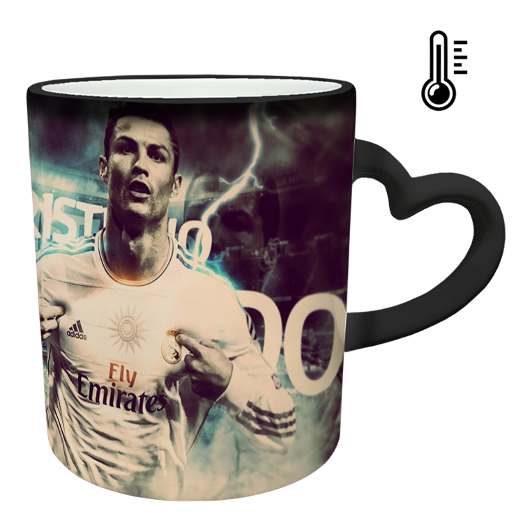 ماگ حرارتی مدل دسته قلبی طرح رونالدو کد 45