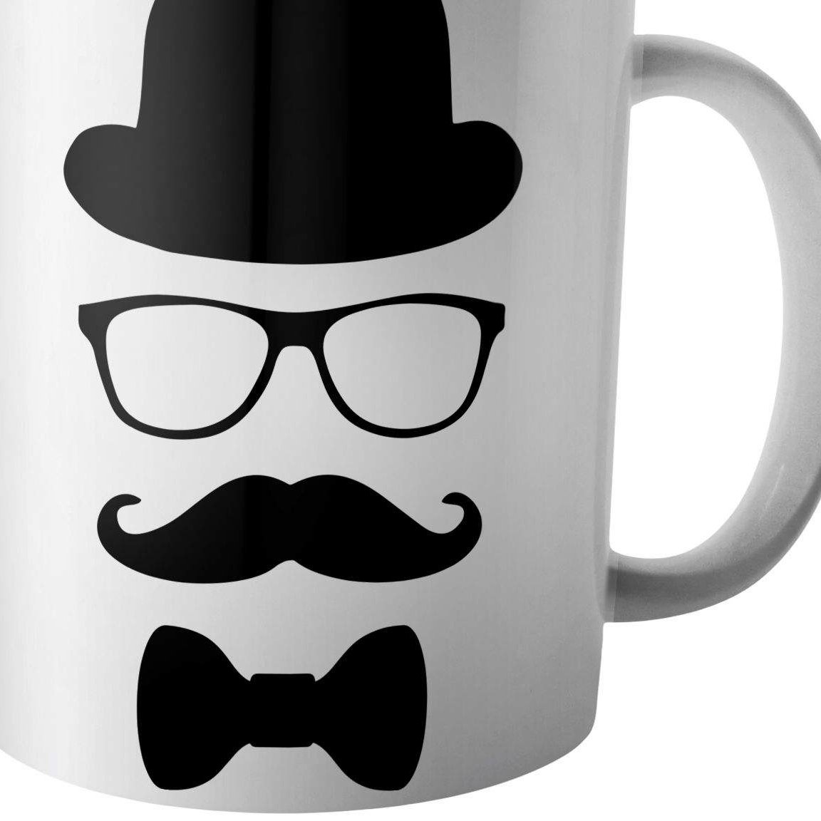 ماگ سرامیکی طرح کلاه و سیبیل کد489