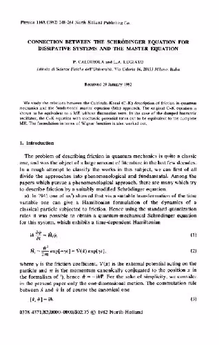 خرید و دانلود نسخه کامل کتاب Connection between the Schroedinger equation for dissipative systems and the master equation