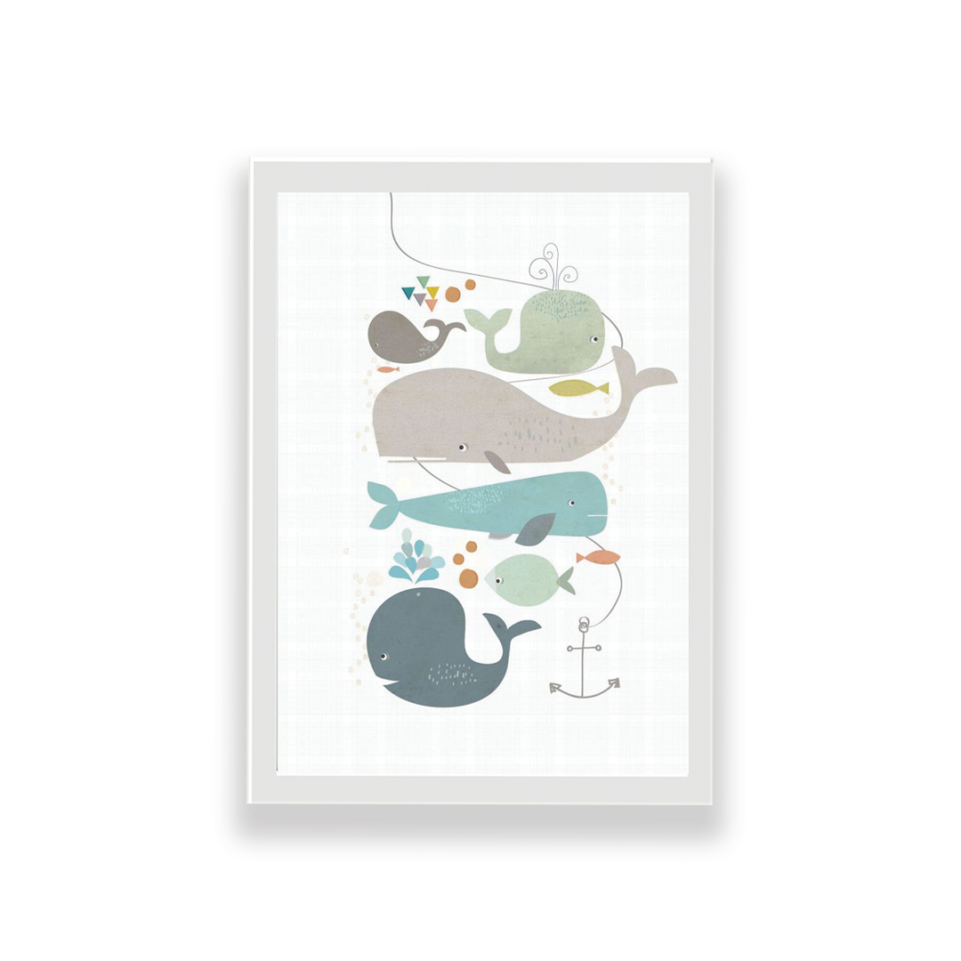 تابلو طرح فانتزی ماهی و نهنگ