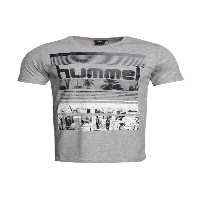 تی شرت ورزشی خاکستری مردانه آستین کوتاه دین T Shirt hummel