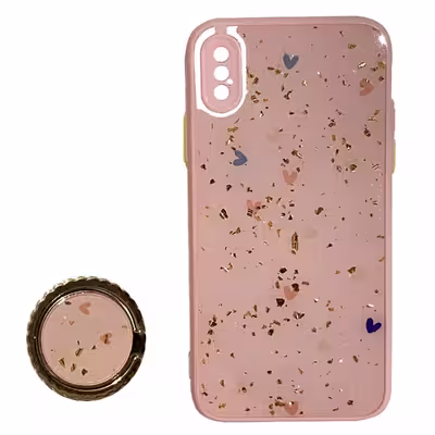 کاور طرح نگین دار مدل LUX-88 مناسب برای گوشی موبایل اپل IPHONE X / XS به همراه پایه نگهدارنده