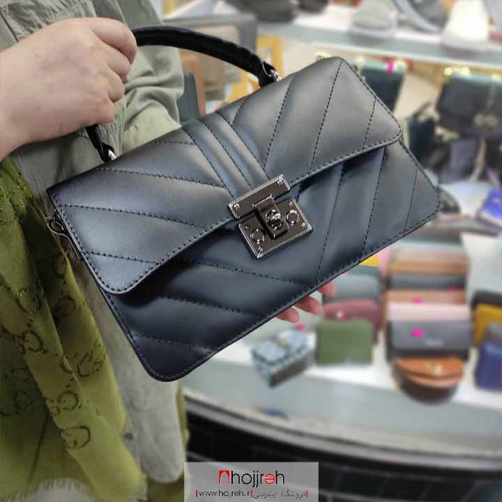 اطلاعات ، قیمت و خرید کیف زنانه دستی و دوشی چرم مشکی کد HK10