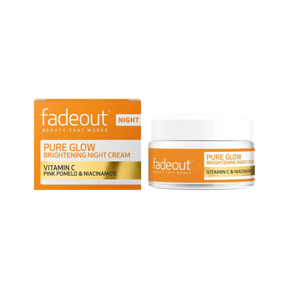 کرم شب روشن کننده ویتامین سی فیداوت Fadeout Pure Glow Whitening Night Cream • خوش آرا