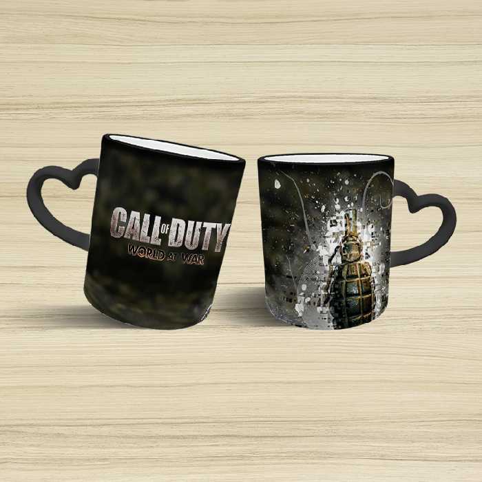 ماگ حرارتی مدل دسته قلبی طرح بازی کال آف دیوتی call of duty کد 54