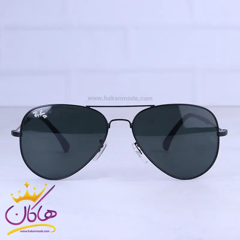 عینک آفتابی ری بن مردانه فلزی تمام مشکی خلبانی RB 3025F/1