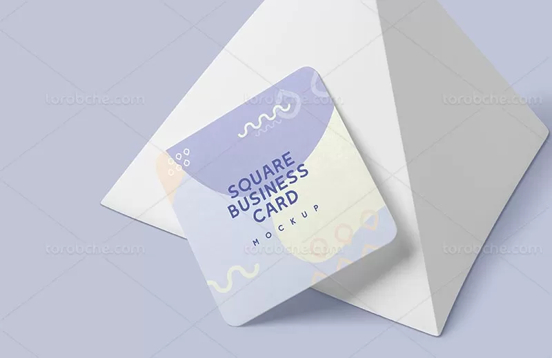 موکاپ کارت ویزیت مربع با کیفیت | گرافیک با طعم تربچه