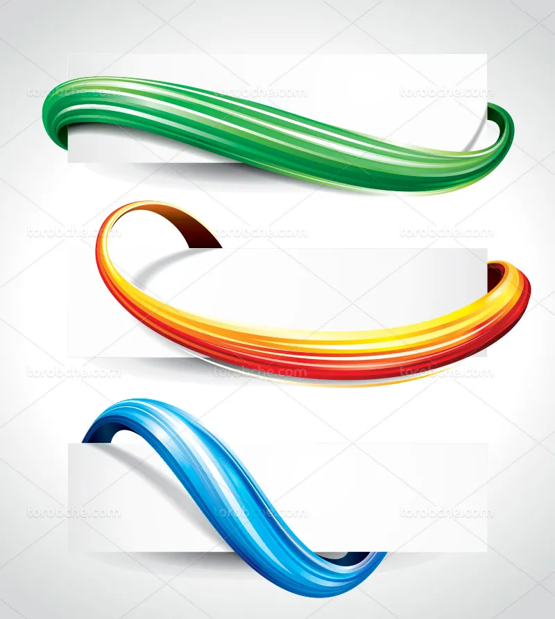 وکتور باکس متنی با المان های موج دار | گرافیک با طعم تربچه