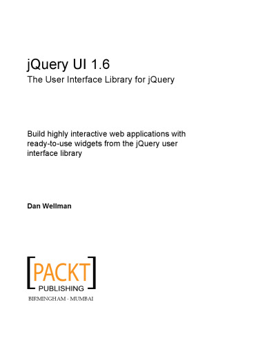 خرید و دانلود نسخه کامل کتاب JQuery UI 1.6 : the user interface library for jQuery