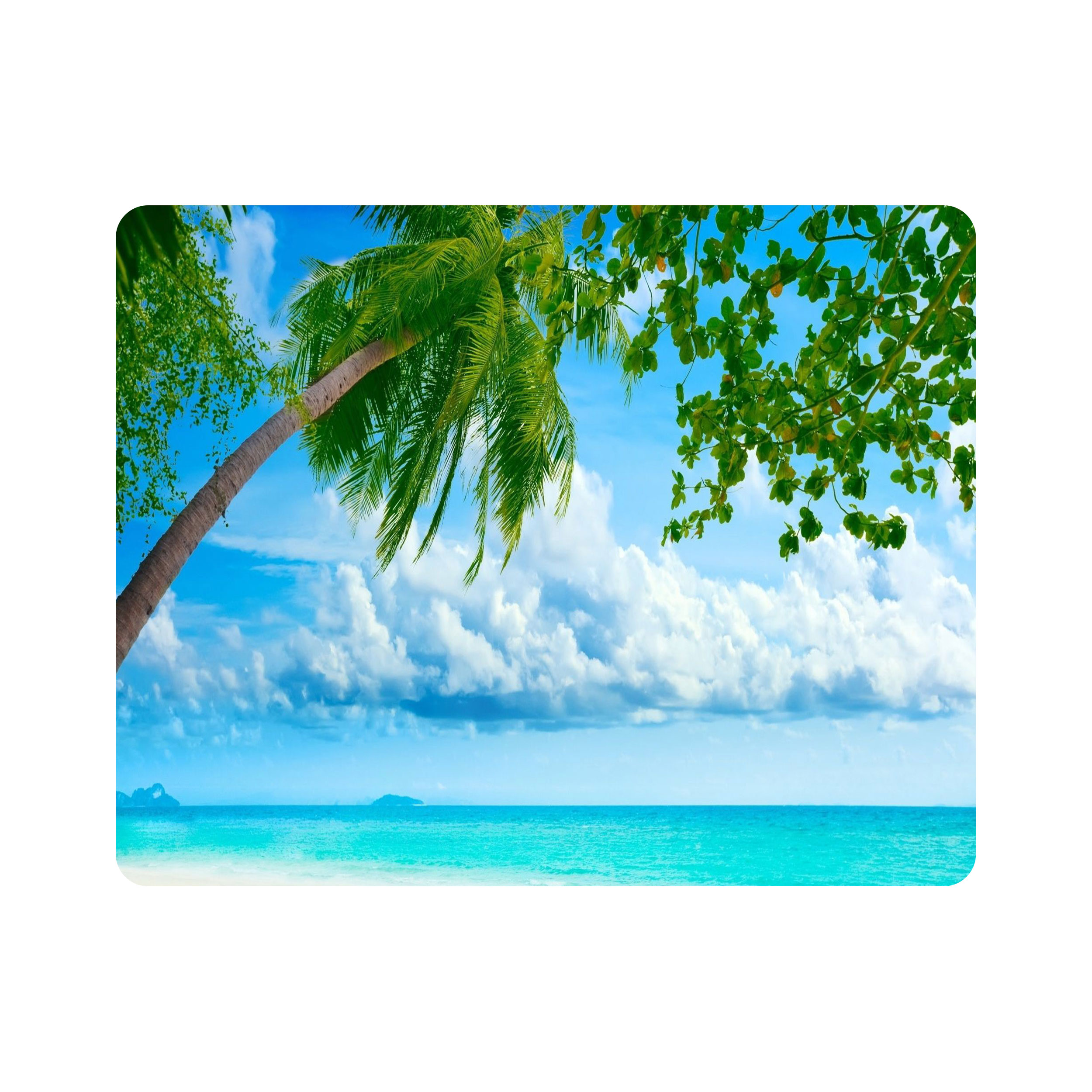 ماوس پد اطلس آبی طرح دریا و درخت و آسمان  مدل T7594