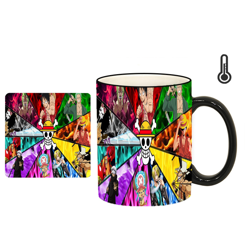 ماگ حرارتی طرح انیمه وان پیس کد h45 به همراه زیرلیوانی