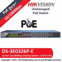 سوييچ 26 پورت مگابیتی و رکمونت هایک ویژن همراه 24 پورت PoE مدل DS-3E0326P-E