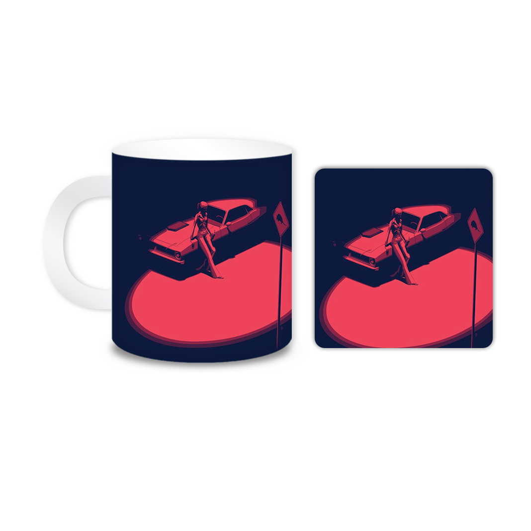 ماگ مدل ماشین کد 834 به همراه زیر لیوانی