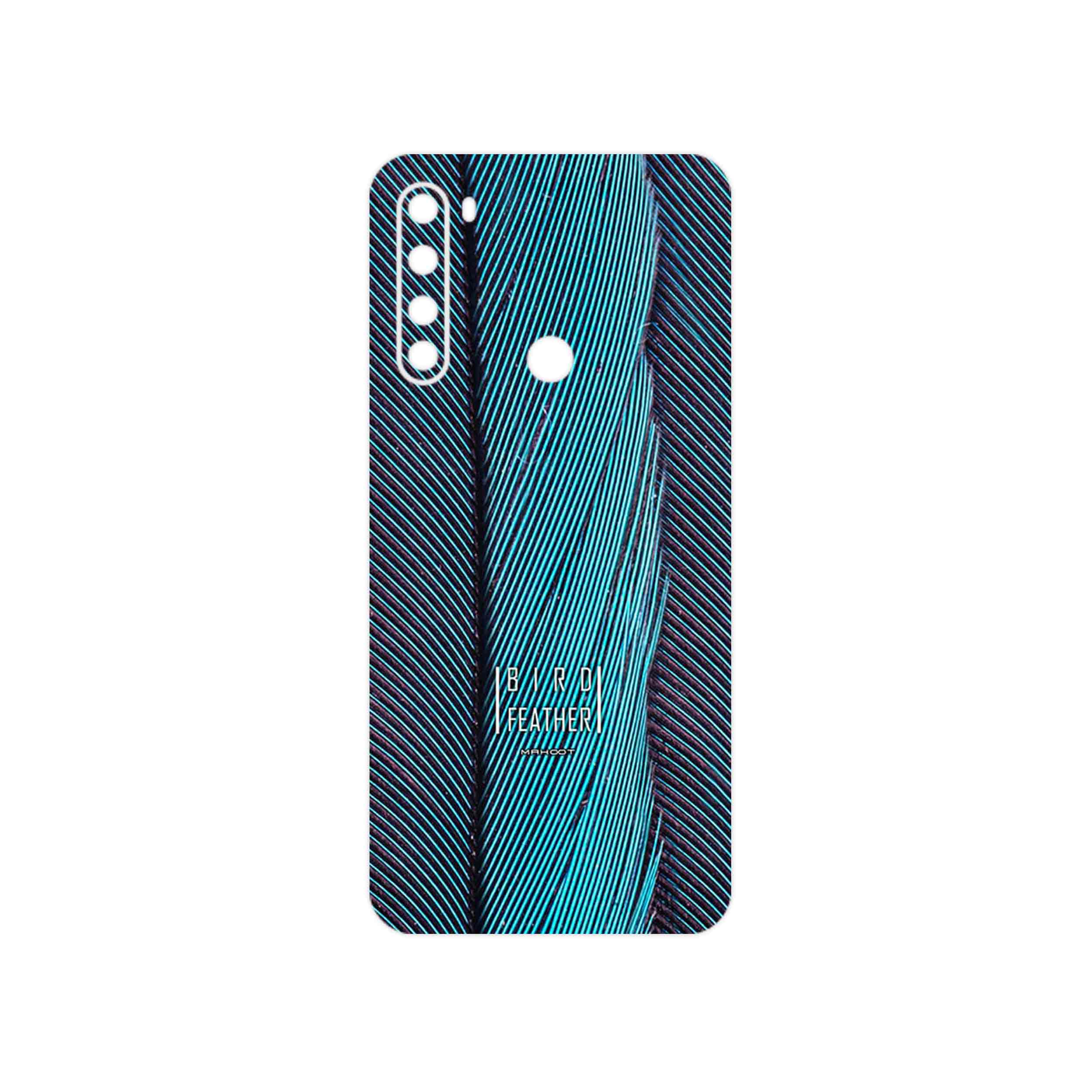 برچسب پوششی ماهوت مدل Turquoise feathers مناسب برای گوشی موبایل شیائومی Redmi Note 8 2021