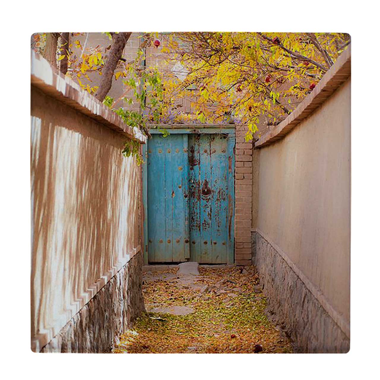  کاشی کارنیلا طرح کوچه پاییزی و خانه قدیمی کد wkk3542