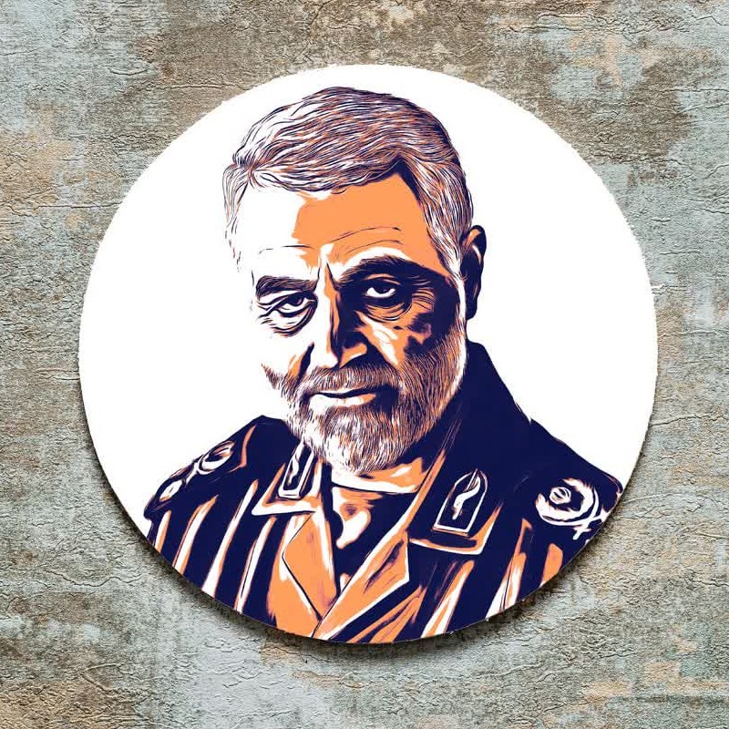 تابلو چاپی جنس چوب طرح حاج قاسم سلیمانی باکیفیت بالا