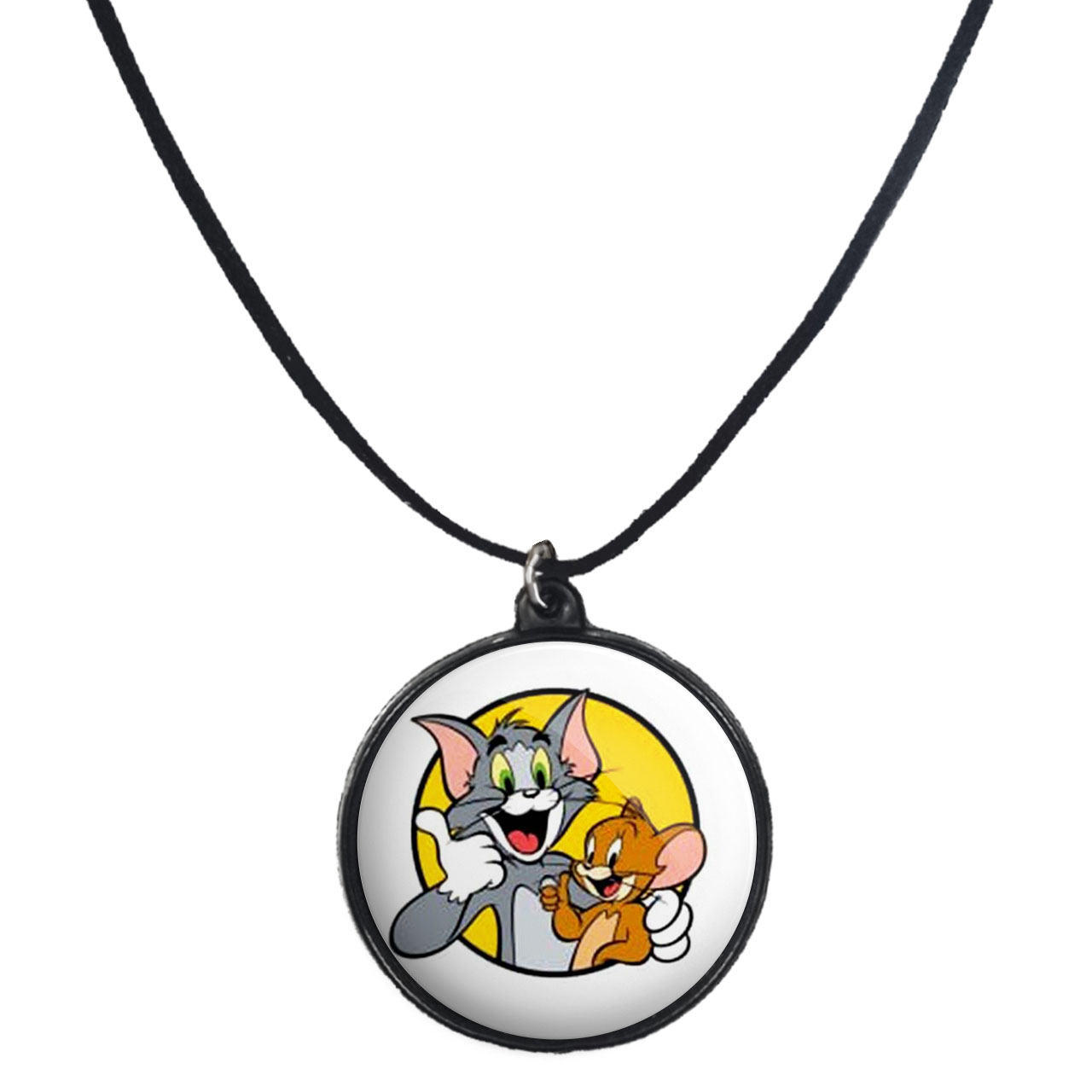 گردنبند پرمانه طرح تام و جری کد pmb.10821 مدل دو طرفه