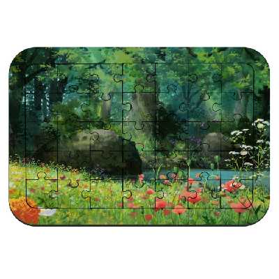 پازل 35 تکه طرح نقاشی جنگل و رودخانه مدل NI1923