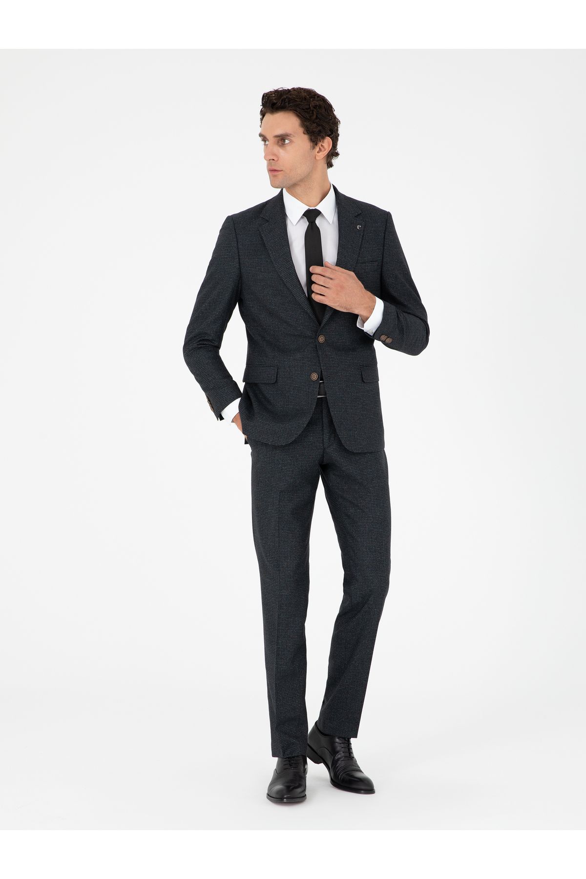 کت وشلوار سبز مردانه و شلوار مخلوط پشمی باریک خاکی تیره کاشارل Cacharel