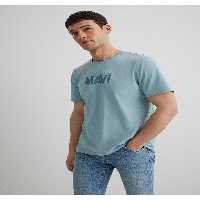 تی شرت آبی مردانه تیشرت طرح دار آرم برش باریک 066846 70838 Mavi