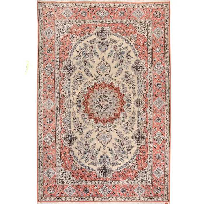 فرش دستباف 6 متری نایین مدل لچک ترنج کد 23 یک جفت