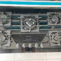 اجاق گاز  5 شعله شیشه ای مدل M6 خرچنگی بدون ترموکوپل اقتصادی 