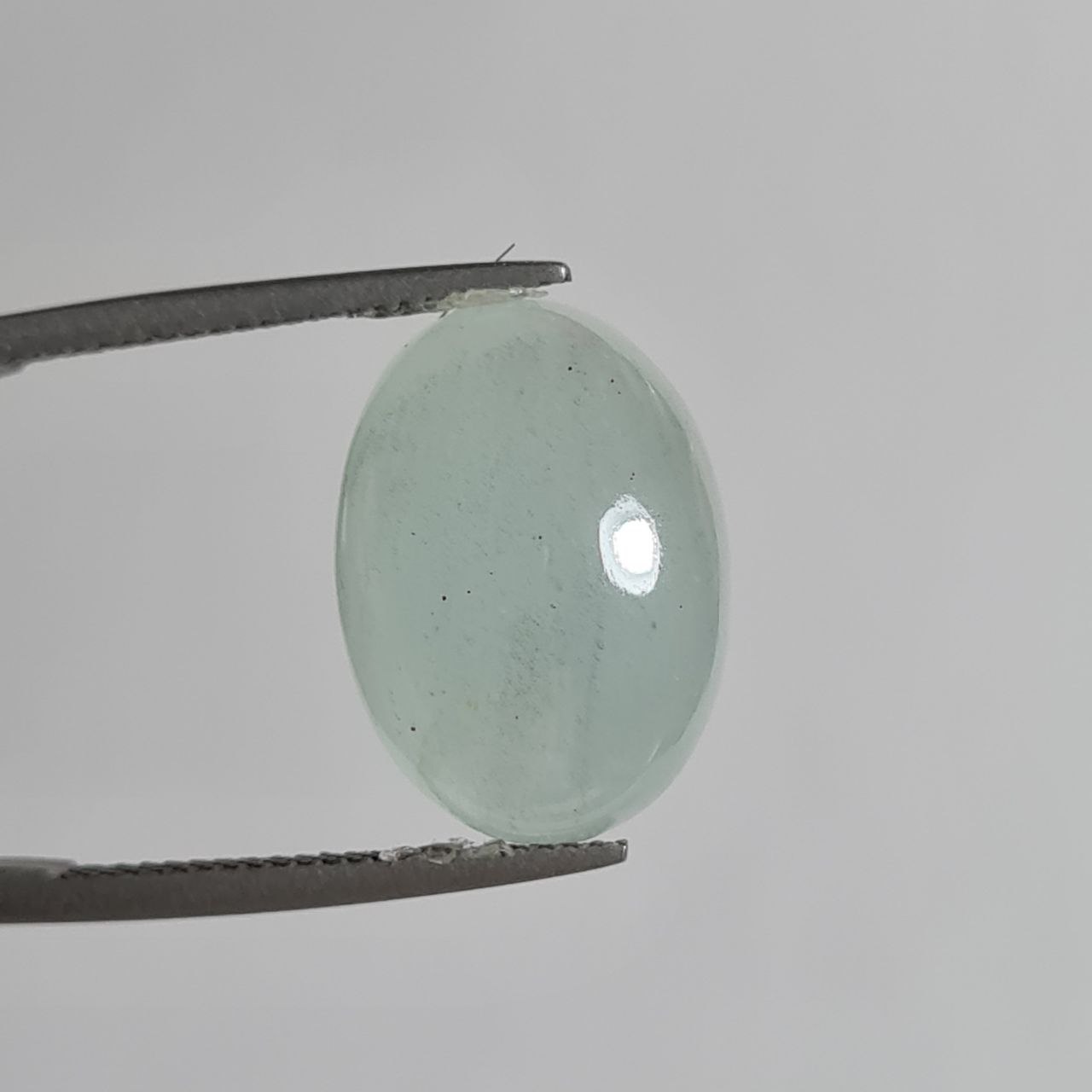 نگین آکوامارین طبیعی بیضی سبز 7476