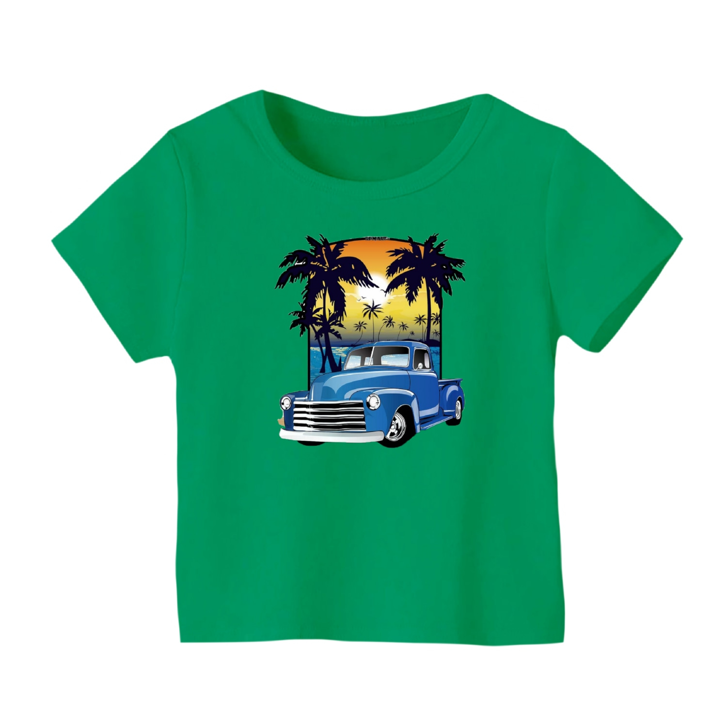 تی شرت آستین کوتاه بچگانه مدل ماشین کد 6 رنگ سبز