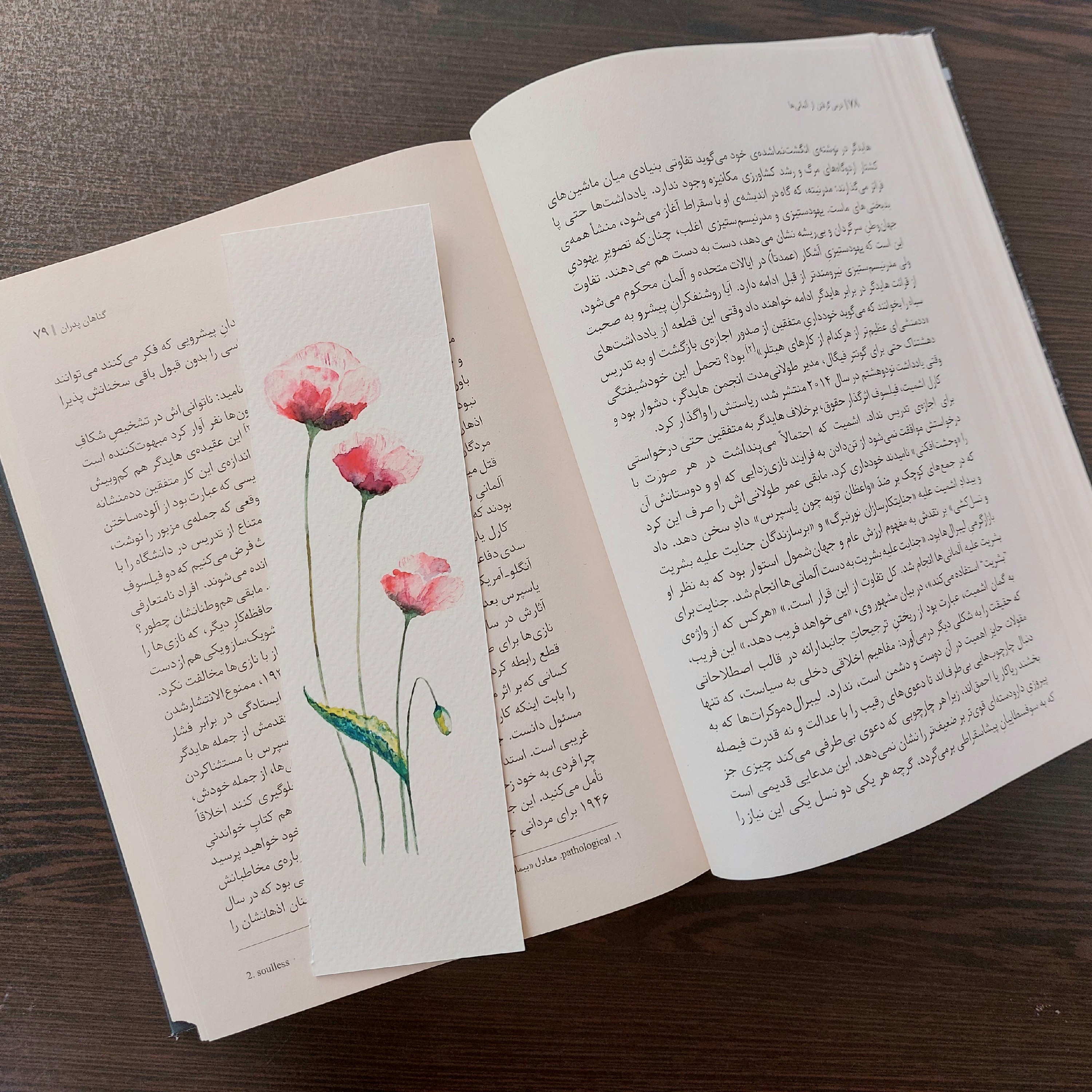 نشان کتاب سه عددی مستطیل طرح گل