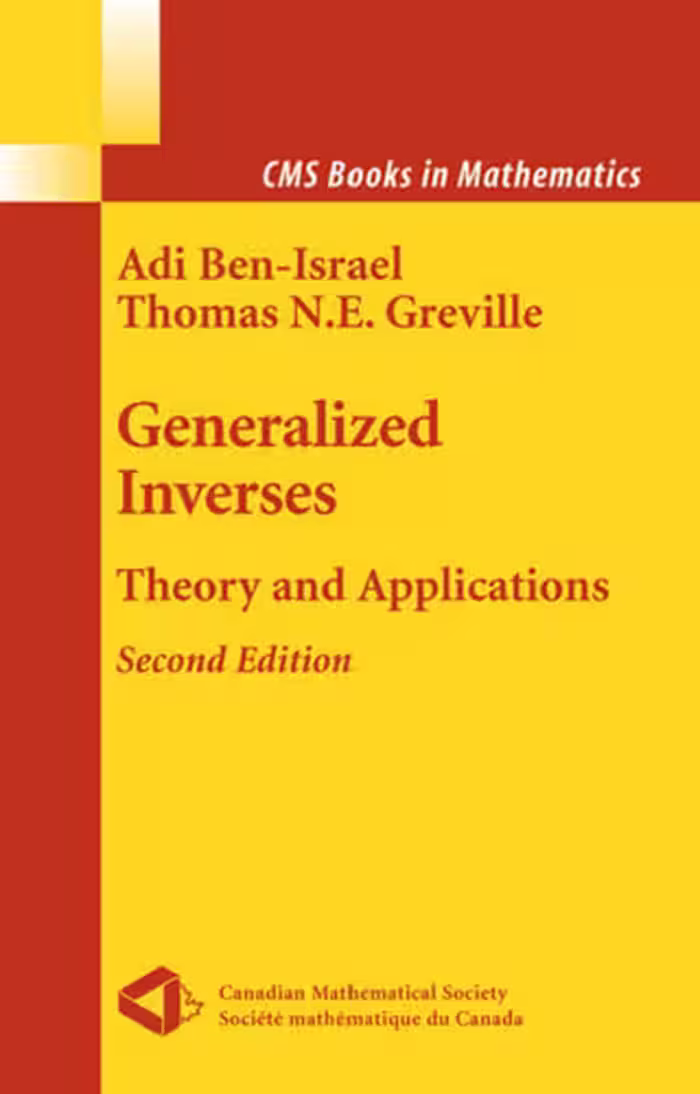خرید و دانلود نسخه کامل کتاب Generalized Inverses: Theory and Applications