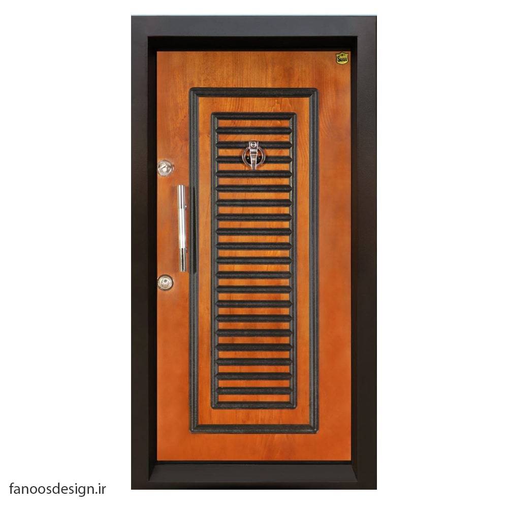 درب ضد سرقت ویلایی روکش راش  – مدل آبشار