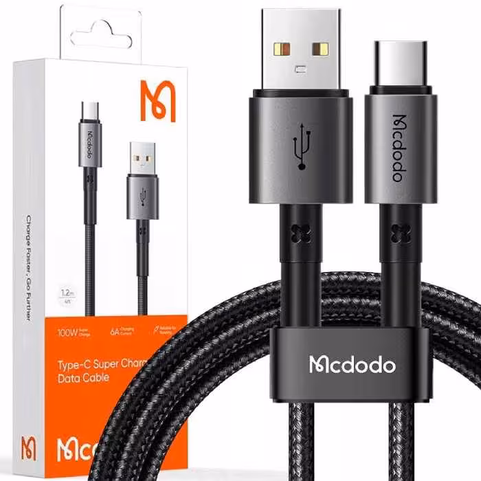 کابل شارژ USB به Type-C فست شارژ 100 وات 6 آمپر 1.8 متر مک دودو CA-3590