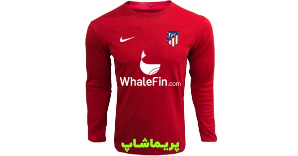 خرید تیشرت هواداری اتلتیکو مادرید قرمز با اسپانسر آستین بلند