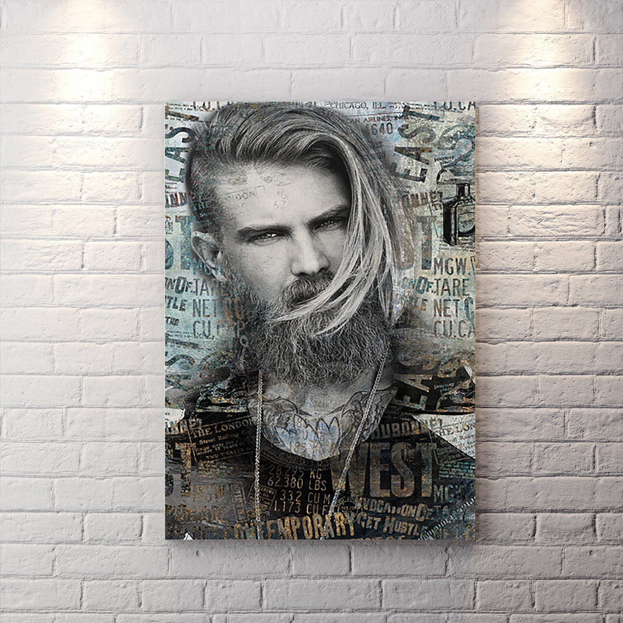 تابلو شاسی برای آرایشگاه مردانه طرح مدلینگ BA-6932