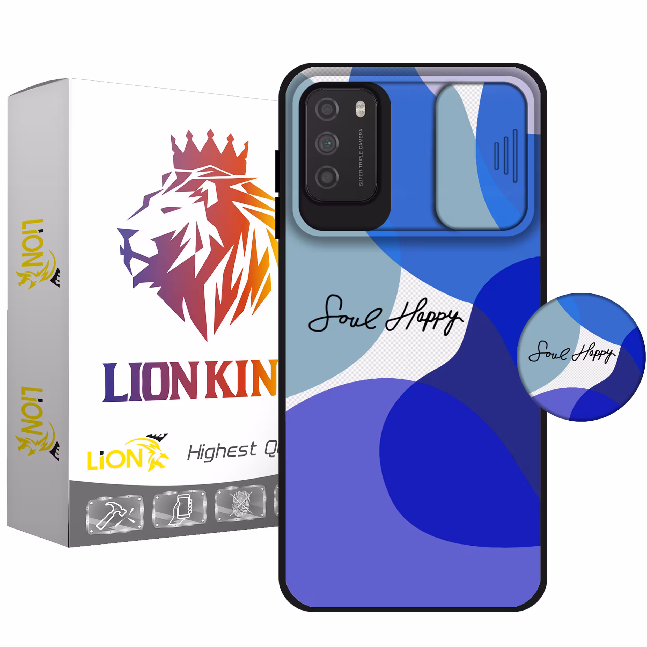 کاور لاین کینگ مدل loveHappy J2 مناسب برای گوشی موبایل شیایومی Poco M3 به همراه پایه نگهدارنده
