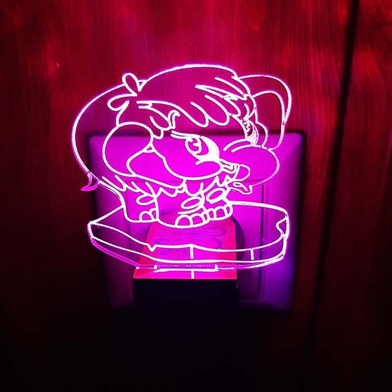 چراغ خواب پریزی کودکانه با قابلیت تغییر رنگ نور طرح فیل 