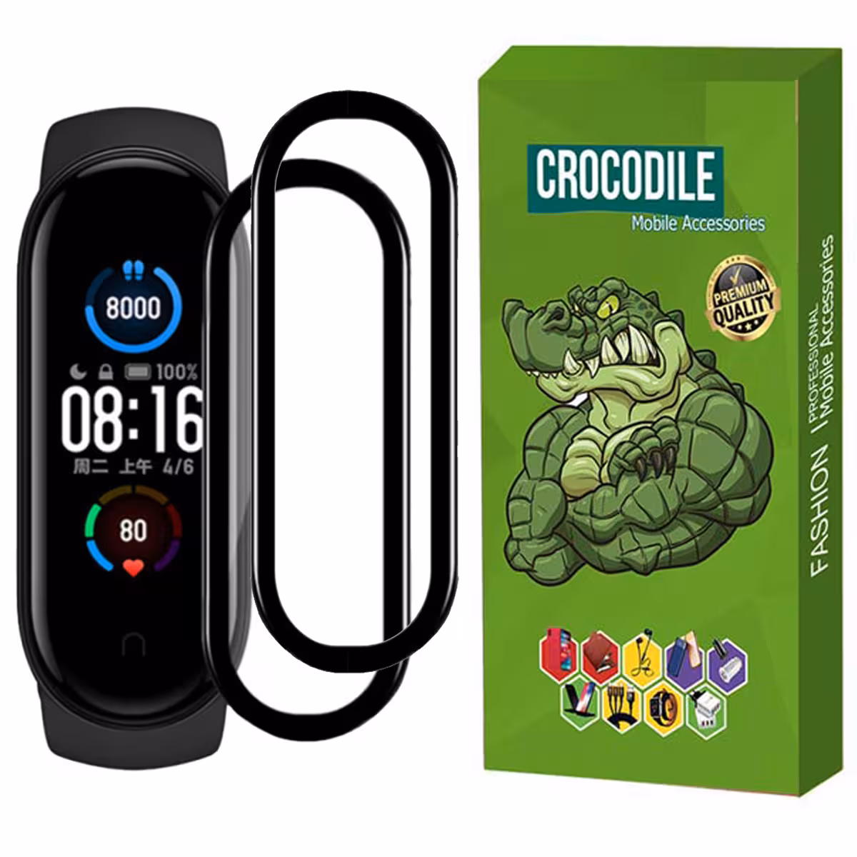 محافظ صفحه نمایش کروکودیل مدل C-PWM مناسب برای ساعت هوشمند شیائومی Mi Band 4 بسته 2 عددی