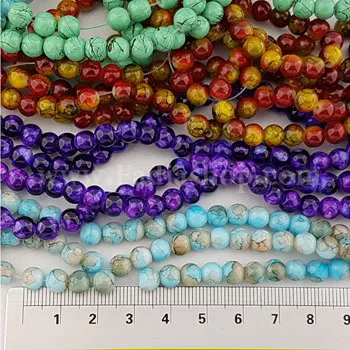 مروارید 6 سنگی طرح دار رنگی