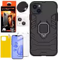 کاور کینگ کونگ مدل BATMAN مناسب برای گوشی موبایل اپل Iphone 13 به همراه محافظ صفحه نمایش و محافظ لنز دوربین و برچسب محافظ پشت و پایه نگهدارنده گوشی