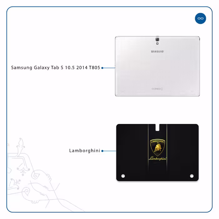 برچسب پوششی ماهوت مدل Lamborghini مناسب برای تبلت سامسونگ Galaxy Tab S 10.5 2014 T805