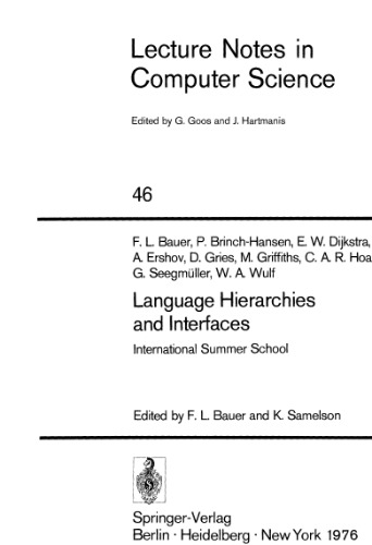 خرید و دانلود نسخه کامل کتاب Language Hierarchies and Interfaces: International Summer School