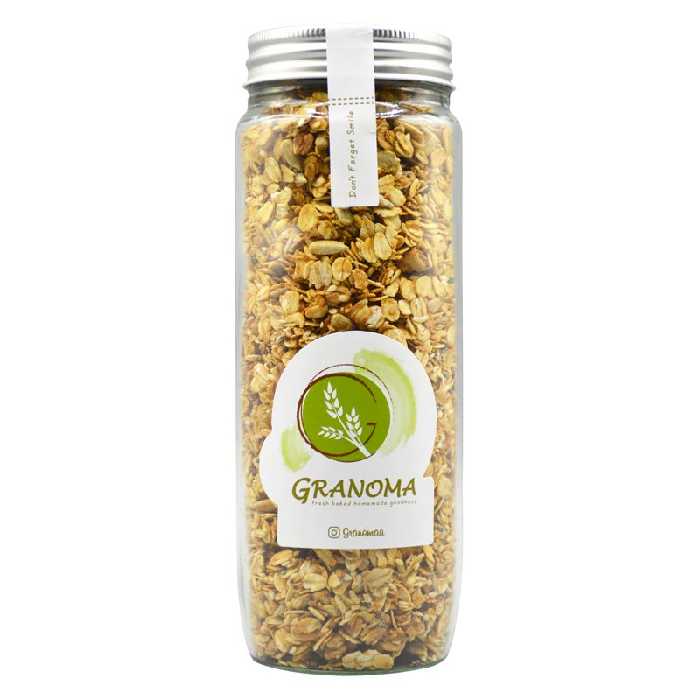 گرانولا چیا کره بادام زمینی مدل شیشه بزرگ 380 گرمی