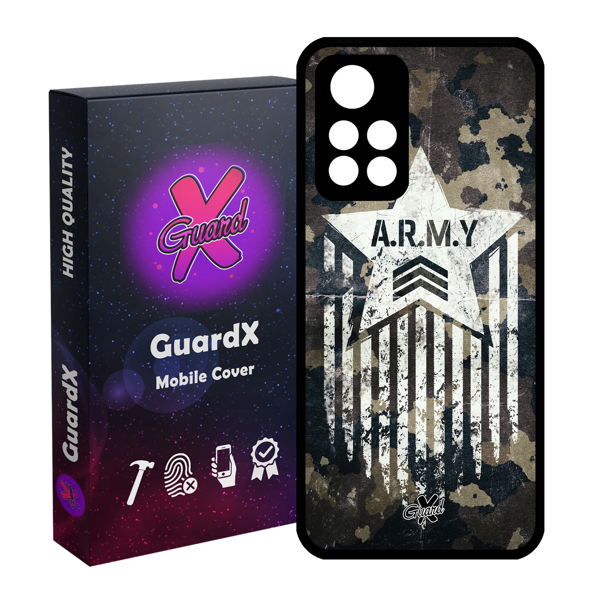 کاور گارد ایکس طرح Army مدل Glass10159 مناسب برای گوشی موبایل شیائومی Poco M4 Pro 5G/Redmi Note 11T 5G/Redmi Note 11S 5G