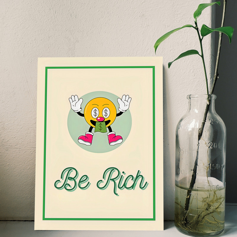 تابلو شاسی مدل انگیزشی ثروتمند باش کد 1005 | دنیای قاب