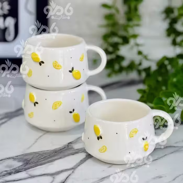 تکست فنجان مخروطی لیمو برجسته