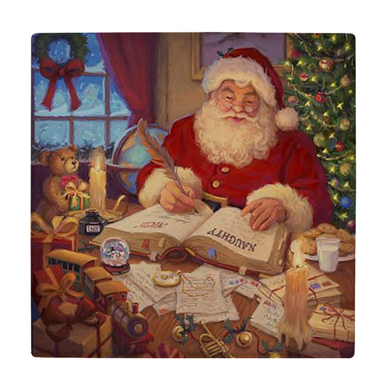  کاشی کارنیلا طرح نقاشی بابانوئل و هدیه ها کد wkk3677