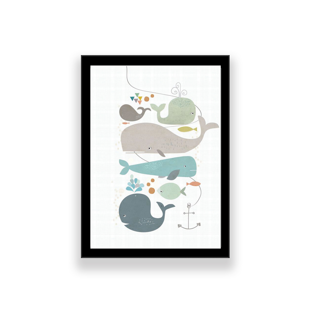 تابلو طرح فانتزی ماهی و نهنگ 