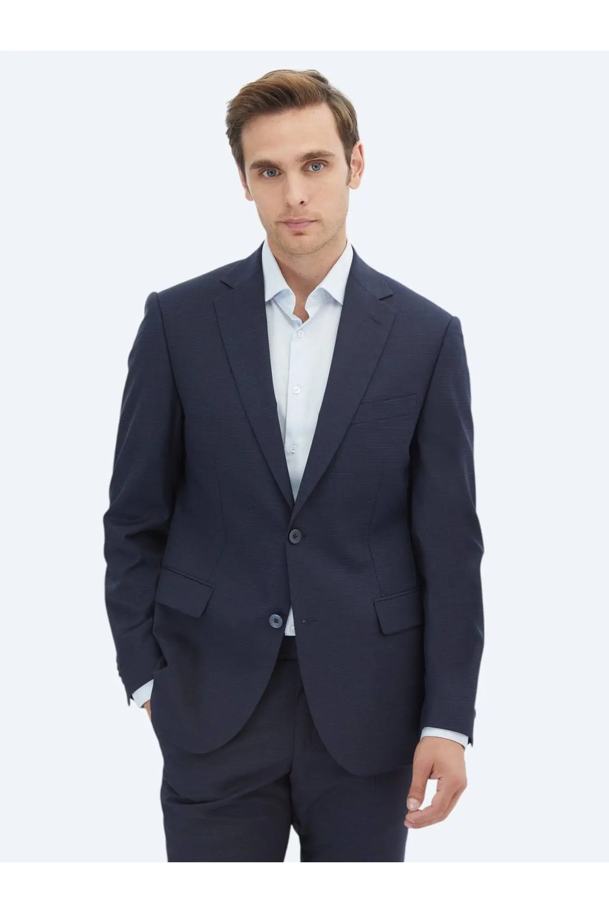 کت وشلوار آبی مردانه و شلوار مخلوط پشمی میکرو مدرن سرمه‌ای Kip