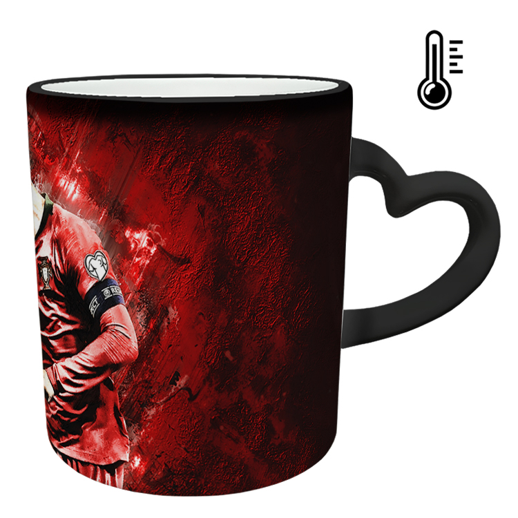 ماگ حرارتی مدل دسته قلبی طرح رونالدو کد 249